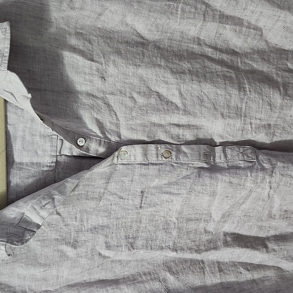 Tahara 100% Linen Shirt Dress Beach Safari Lagenloon Gray Boho - Picture 3 of 8